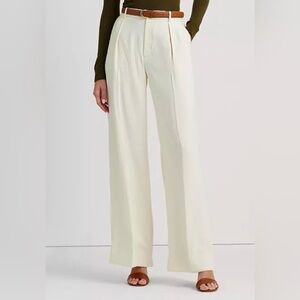 Lauren Ralph Lauren Ivory Wide Leg Trousers